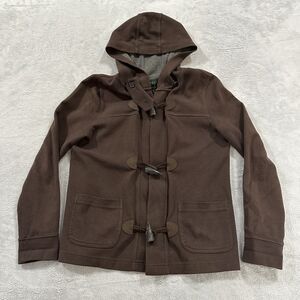 Lauren Ralph Lauren Women Medium Button Jacket Hooded Long‎ Sleeve Brown Vtg